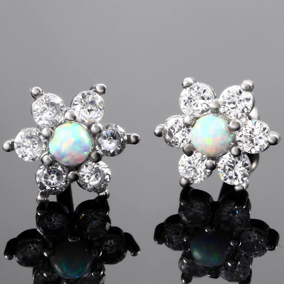 1 шт. поддельные серьги для пирсинга ушной хрящ каффы с опалом и кристаллом|body