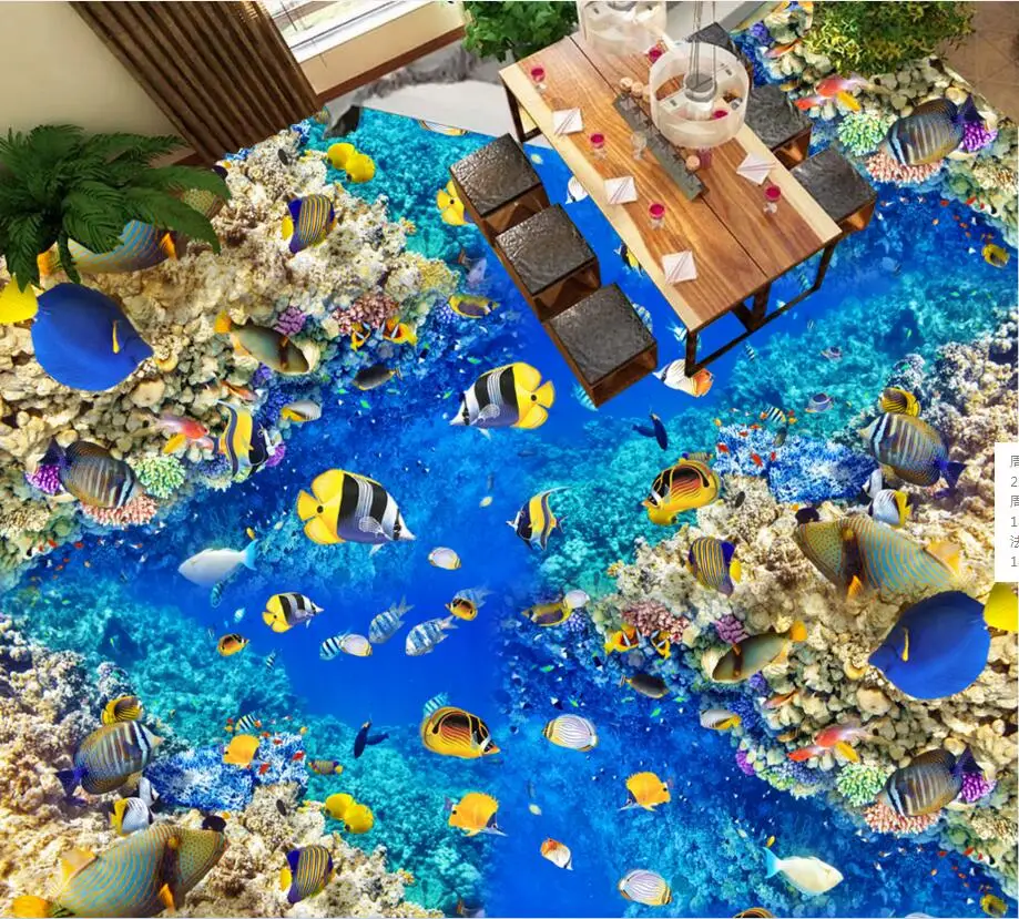3d ПВХ Самоклеящиеся обои с рисунком рыбок кораллов под водой|wallpaper for walls|wallpaper