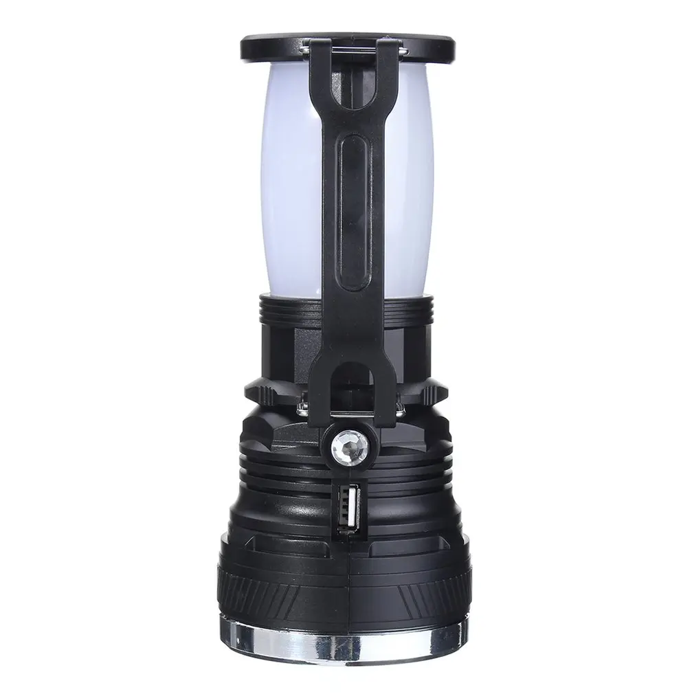 Солнечная энергия USB Перезаряжаемый светодиодный фонарик супер яркий Кемпинг