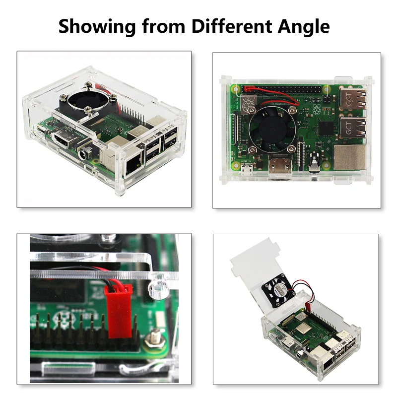 Raspberry Pi 3 акриловый прозрачный корпус с охлаждающим вентилятором подходит для