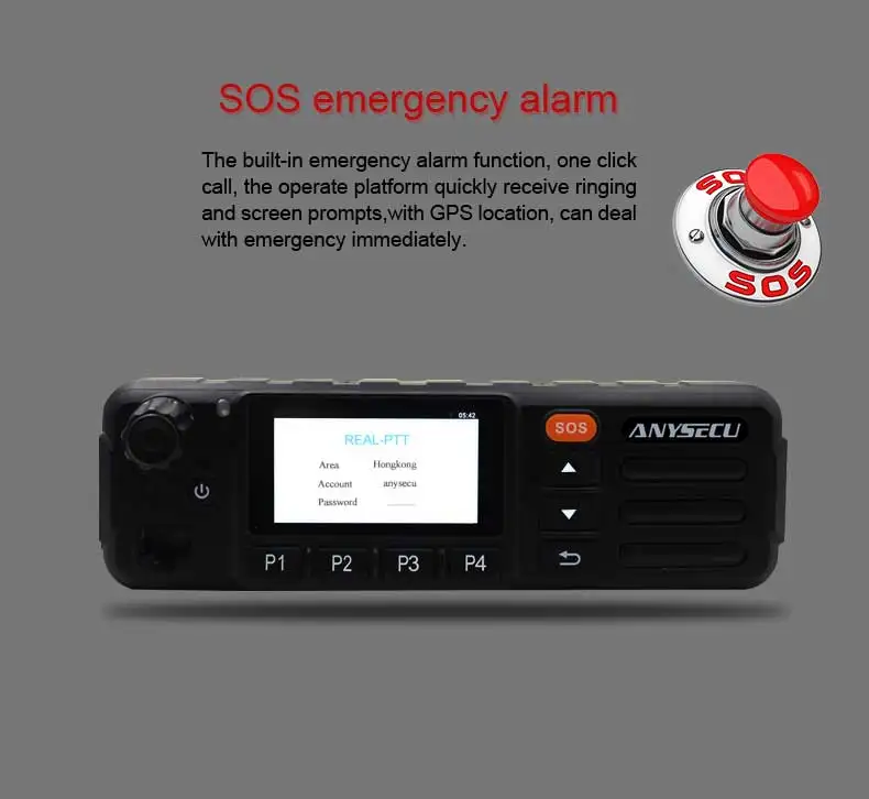 Сетевое радио Anysecu 3G W7 POC на базе Android 6 0 SOS функция GPS поддержка реального PTT walkieleet