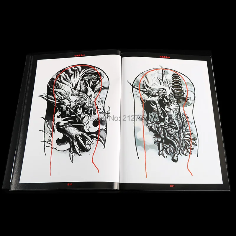 1 шт. фотовспышка для татуировок формата А4 книга CIQING рукопись + строчные рисунки