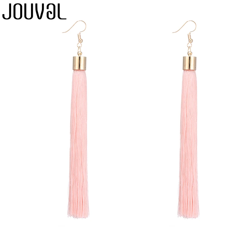 E1260-7 JOUVAL Серьги-кисточки женские длинные висячие серьги с бахромой женские серьги Boho массивные Brincos винтажный этнический Богемный ювелирные изделия - Окраска металла: E1260-7