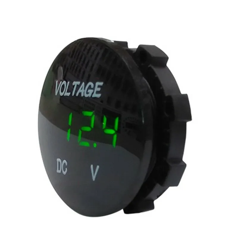 Hiyork Автомобиль Мотоцикл DC 12 V-24 V светодиодный Панель цифровой Напряжение метр Дисплей вольтметр Водонепроницаемый измерителем влажности и температуры для Авто Лодка ATV UTV