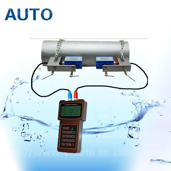 Sewage and dirty water handheld ultrasonic flow meter with battery power supply |