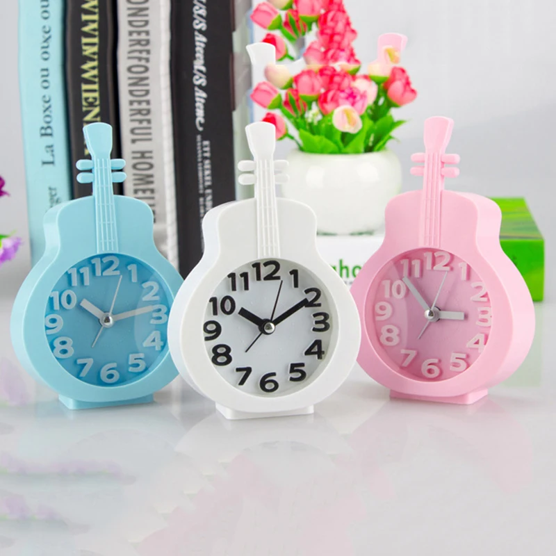 New Candy Color Unique Violin Table Clock Office Decoration Home Crafts Children's Gifts Best Selling 2019 Products | Дом и сад