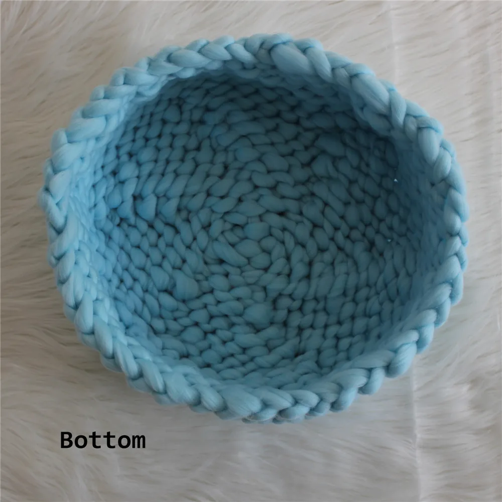 Newborn Posing Basket Knitted Thick Yarn Bowl Cocoon Baby Photo Prop | Мать и ребенок