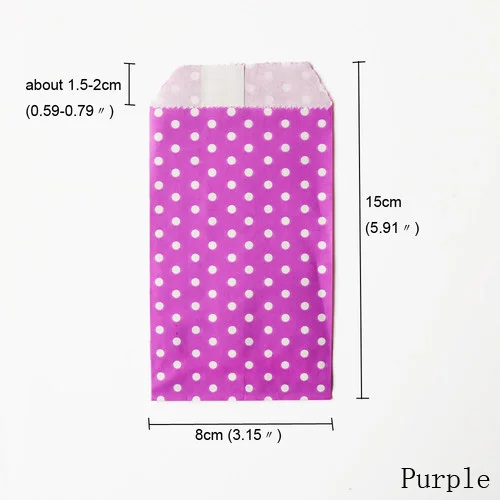 25pcs purple 25 шт цветные точки горошек бумажные сумки для подарков вечерние сумка для угощений Бумажные Подарочные Сумки Свадебная сумка для конфет подарки принадлежности для рождения детей - Цвет: 25pcs purple