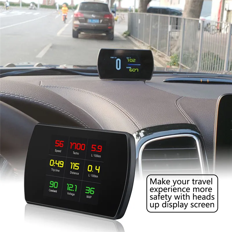 Автомобильный датчик OBD2 HUD Дисплей умный цифровой измеритель HD дисплей GPS