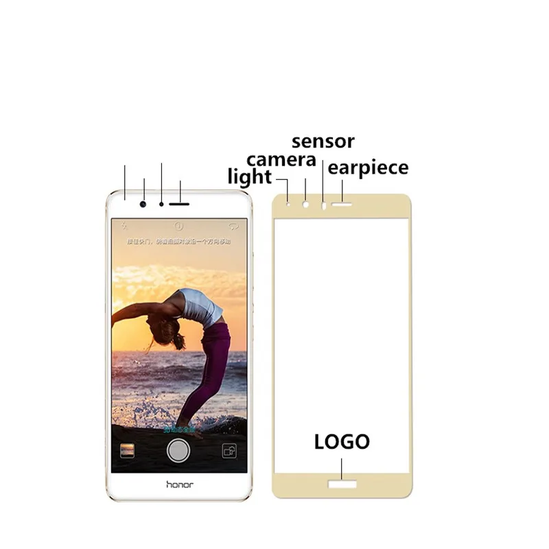 Закаленное стекло с полным покрытием для Huawei Honor V8 2 шт. защита экрана Защитная