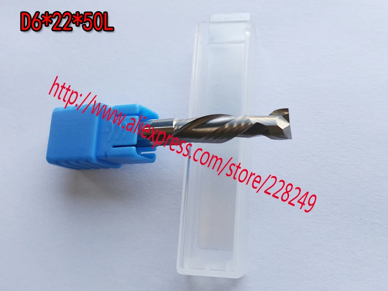 Фреза ЧПУ твердосплавная вертикальная 2 канавки D6 * 22 50L HRC55|2 flute|milling cutter toolsend milling |