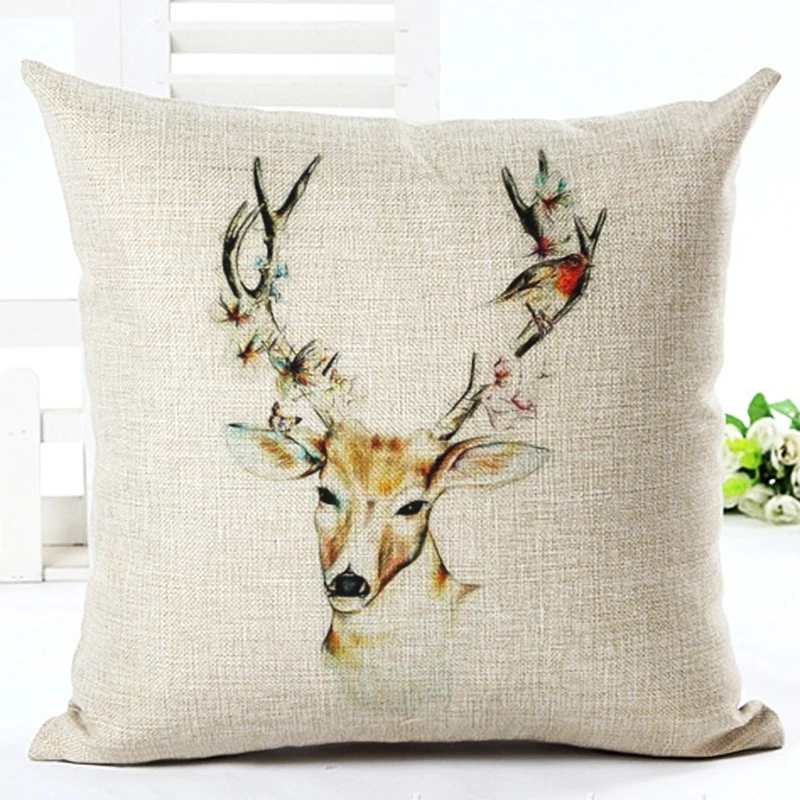 Декоративная подушка для дома в стиле оленя чехол с элегантным принтом растений
