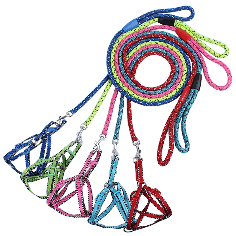 

Fashion Nylon dog Leash Training Walk Pet Harness Wholesale And Retail Pink Large Or Small Dogs Harnesses -6 Colors