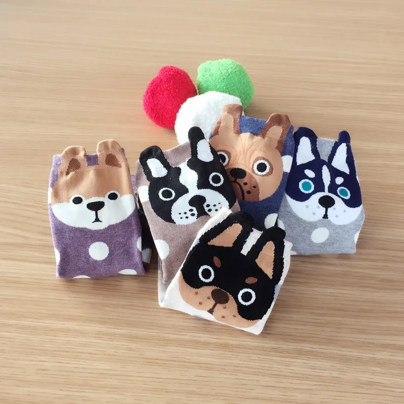 2018 Модные женские осенне зимние носки с рисунком собаки милые Носки щенка теплые
