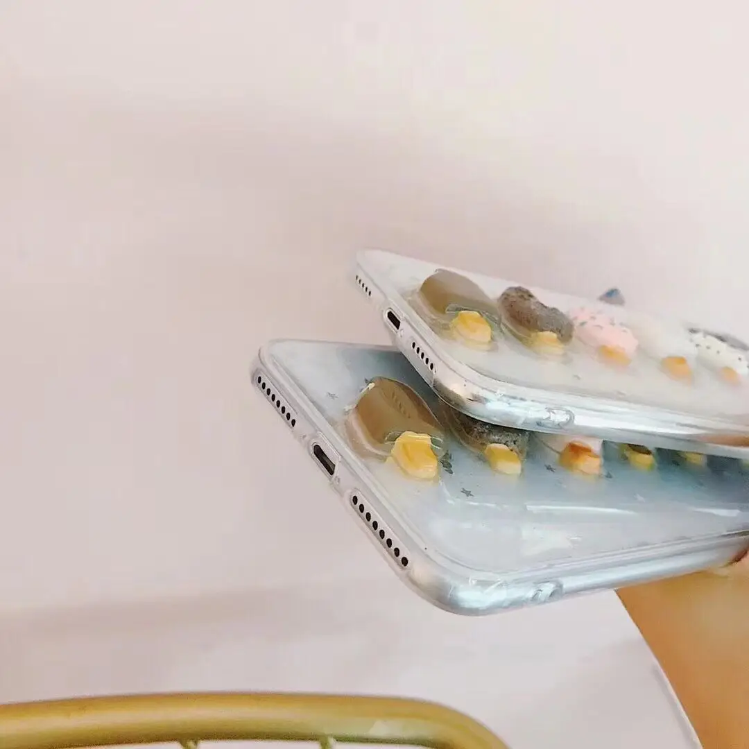 Прекрасный 3D летом мороженое чехол для телефона iPhone 6 S 7 8 плюс Сияющий Блеск