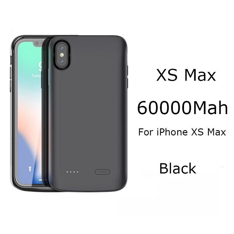 iXS Max Black 6000mA Перезаряжаемое зарядное устройство чехол 6000 мАч для iPhone XR XS Max защитный чехол для зарядки резервный аккумулятор чехол для iPhone X XS - Цвет: iXS Max Black 6000mA
