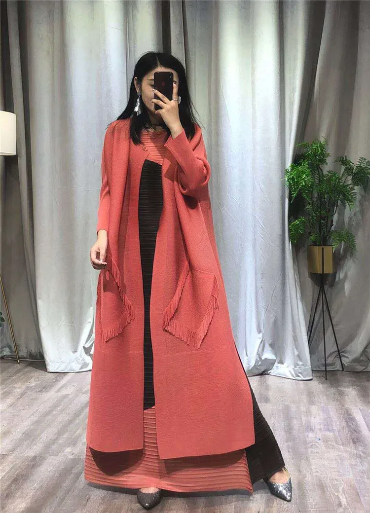 Miyake Fold/Новинка года; летнее платье высокого качества; шифоновое платье без рукавов со складками; платья больших размеров;