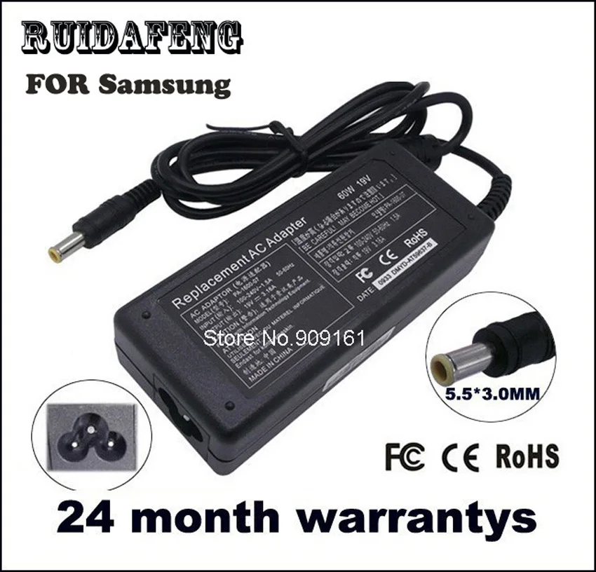 19V 3.16A 60W Laptop Adapter Battery Charger for Samsung R429 R430 R428 R528 AD-9019A PA-1600-66 | Компьютеры и офис