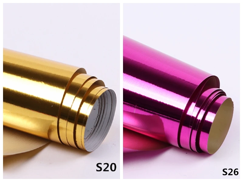 S20 S26 2 шт./компл. 50 см* 4 см Бронзовый фиолетовый металлическим эффектом Фольга DIY Nail Art наклейки для ногтей зеркало фольга для перевода на ногти клей украшения - Цвет: S20 S26
