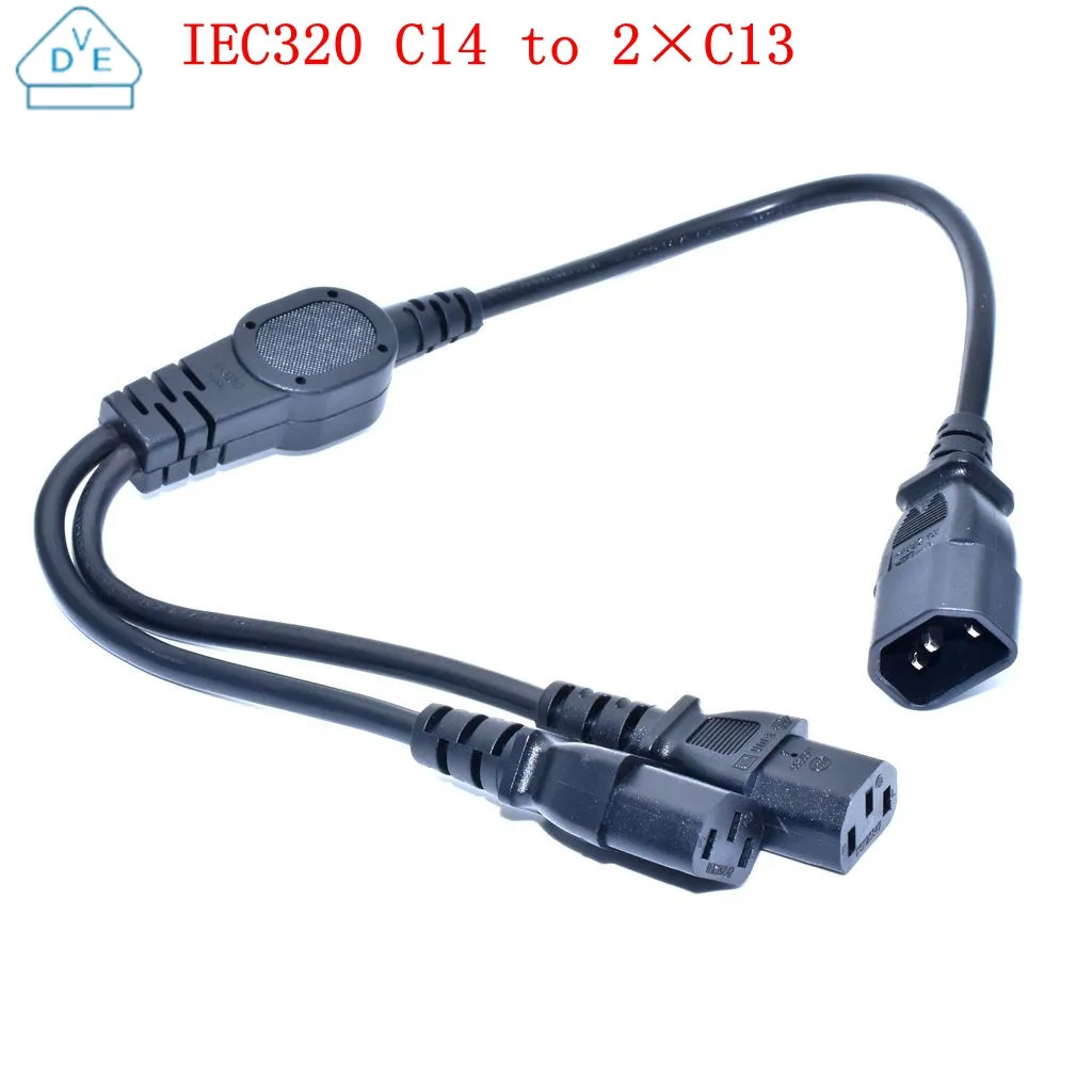 Штепсельная Вилка IEC C14 для штекера 2x C13 гнездовой разъем Y удлинитель питания 0 6 м/1