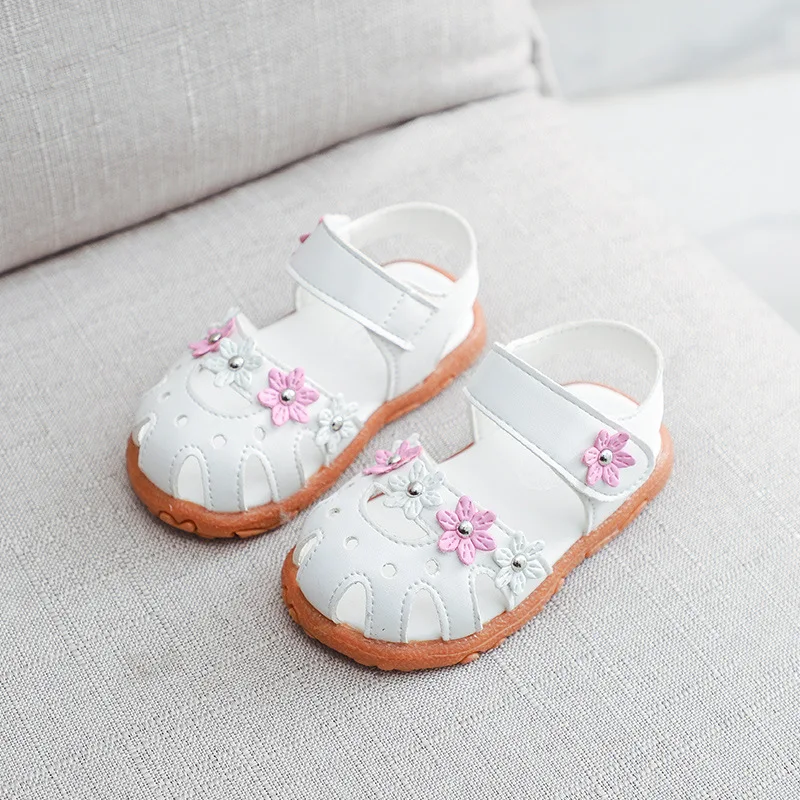 Летние сандалии CUZULLAA для маленьких девочек Цветочная обувь с мягкой подошвой