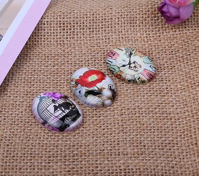 Стеклянные кабошоны и стеклянная подвеска в стиле ретро 13*18/18*25/30*40 мм|photo glass