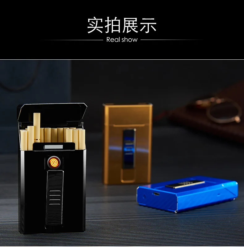 Чехол для сигарет с USB зажигалкой, коробка для сигарет 6 мм, тонкие сигареты для женщин и мужчин, 14 шт., 6 мм, тонкие сигареты 85s DH9011