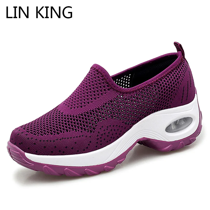 LIN KING/Летняя женская повседневная обувь с вырезами Обувь для увеличения роста