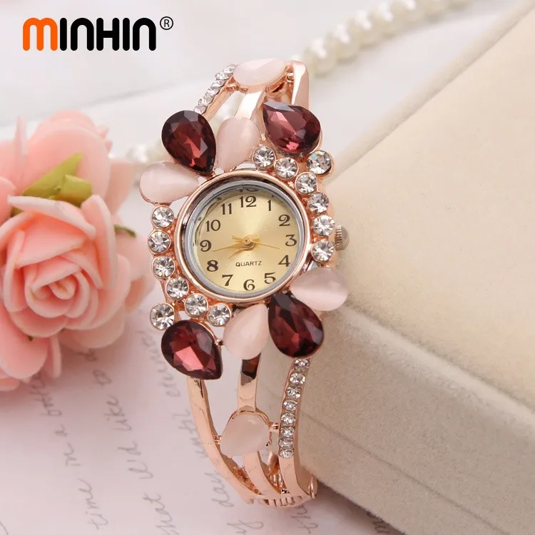 Модные наручные часы MINHIN, 5 цветов,, роскошные винтажные наручные часы, кварцевые часы с имитацией драгоценного камня, Дизайнерские наручные часы