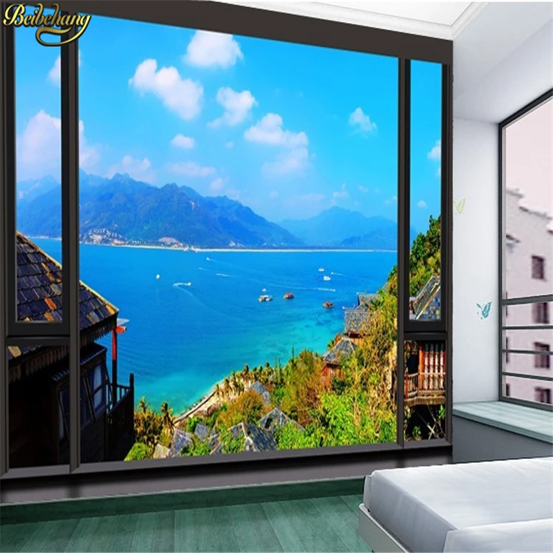

beibehang Custom photo wall paper seascape mural wallpapaer roll minimalist modern bedroom 3d mural wallpaper for living room