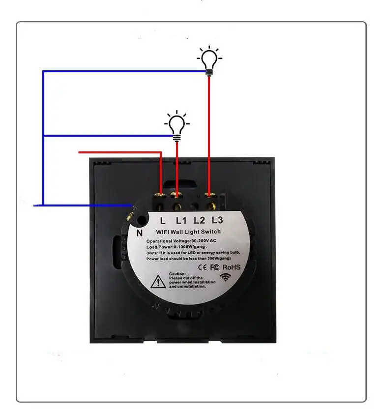 AC 90V 110v 220v 230v 240V 1CH WiFi Smart wall touch Switch light/lamp Work with Alexa | Обустройство дома