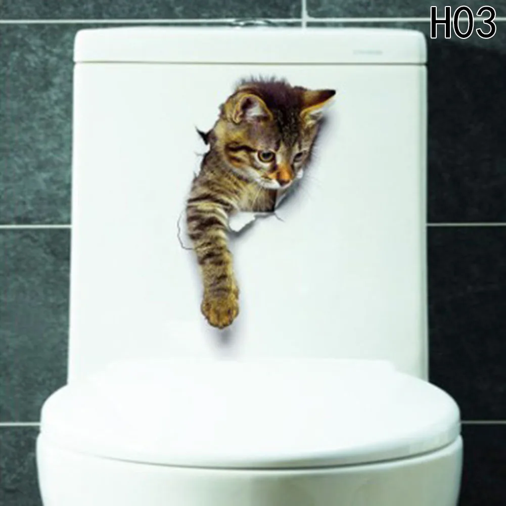 1/шт. DIY 3D яркие кошки наклейки на туалетный выключатель Мультяшные переключатели