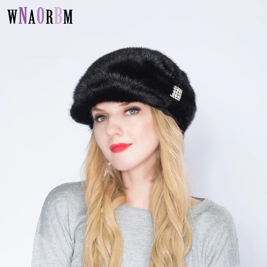 Winter Hot Selling  Mink Knight Hat Young Lady Size  Can Adjust Keep Warm Protect Skin  Fashion Women Fur Hat