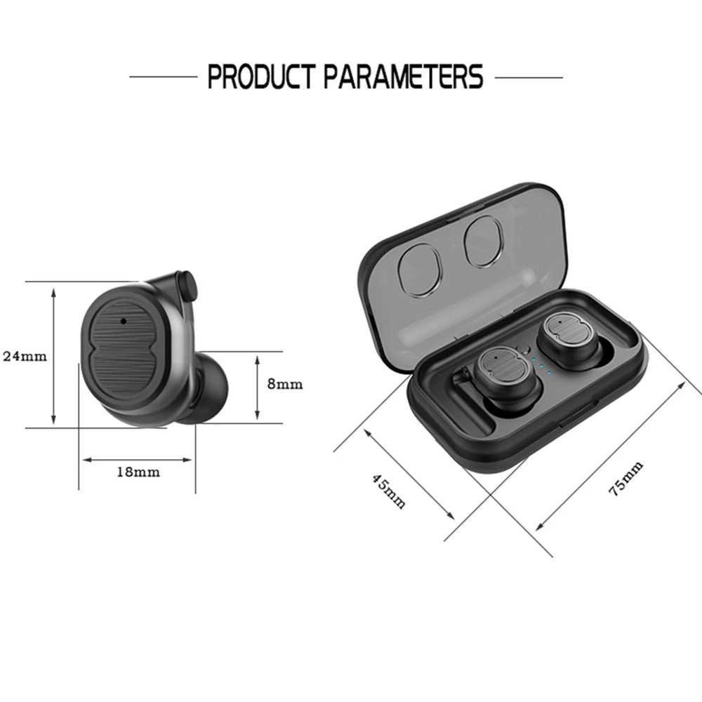 TWS-8 беспроводные Bluetooth наушники мини-гарнитура с сенсорным управлением V5.0 стерео