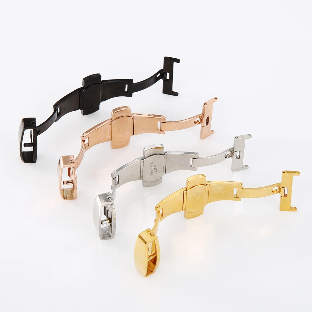 Stainless Steel Flip Lock Butterfly Deployment Clasp Watch Deployant Buckle Folding Butterfly Buckle Watch Buckle Watch Accesso