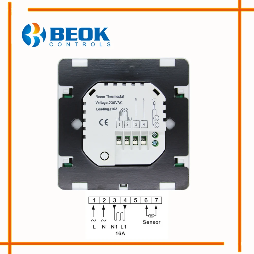 Beok 3 шт. TOL63R EP Электрический терморегулятор отопления для теплого пола