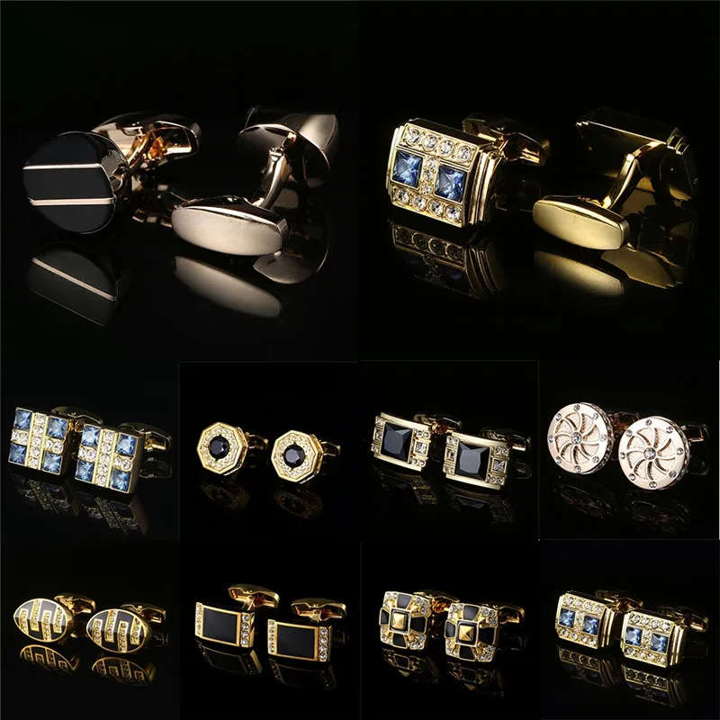 High-end Men's Shirts Cufflinks Collection Accessories Classic Man Fashion Design Carving Luxury Cufflink Buttons 9 Styles | Украшения