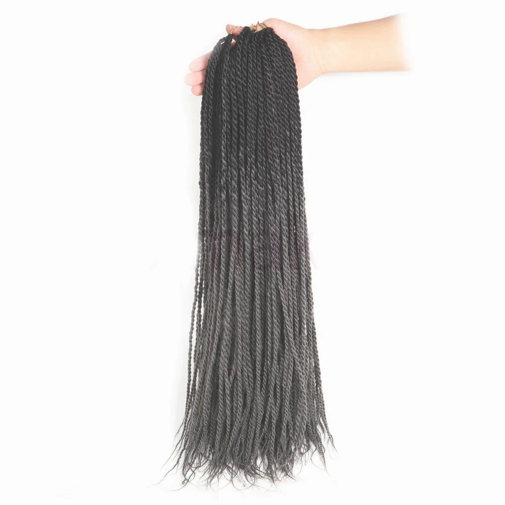 #30 SAMBRAID, 24 дюйма, розовые, Ombre, синтетические плетеные волосы для наращивания, 95 г/упак., 30 корней, вязанные крючком косички, Сенегальский твист для черных женщин - Цвет: #30
