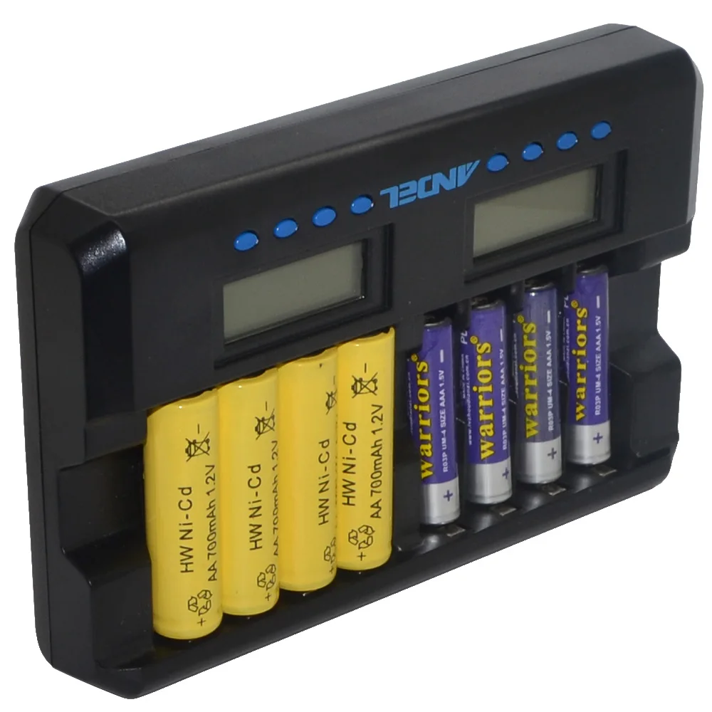 Аккумуляторные батареи АА/ААА с ЖК дисплеем 8 ячеек|lcd charger|8 slotaa aaa |