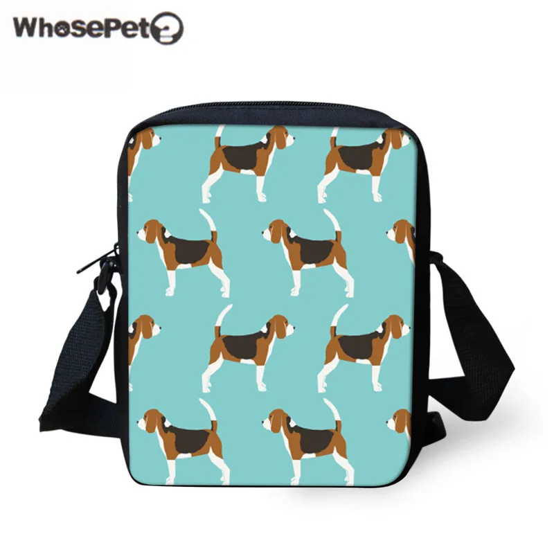 WHOSEPET милая сумка через плечо для женщин Beagles собаки печать мини путешествия