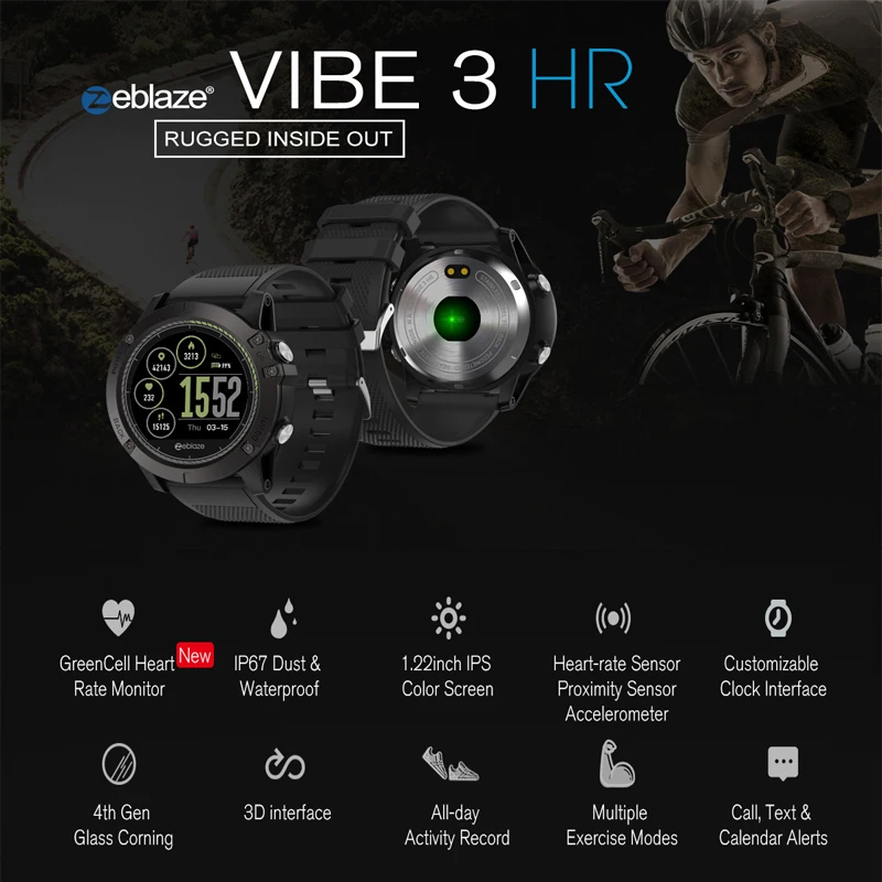 Smartwatch Zeblaze VIBE 3 HR Fitness Tracker Smart Watch Men Sleep Tracking Smart Watch Heart Rate Monitor Watch IP67 Waterproof