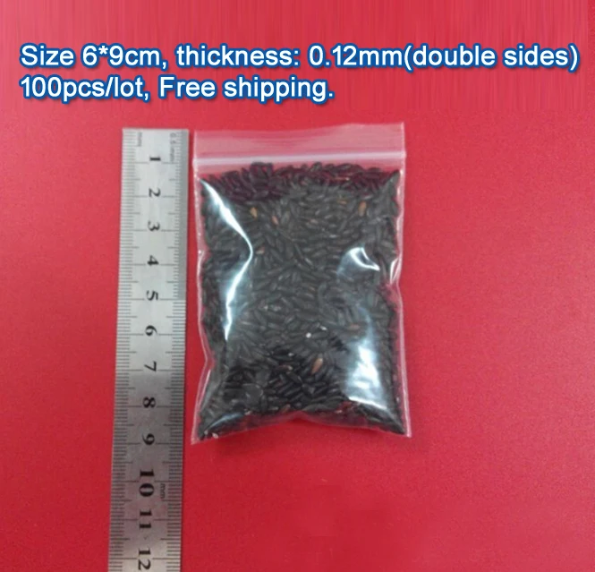

100pcs double sizes thickness 0.12mm Transparent PE Zip Lock jewelry Packaging bags, 6*9cm clear plastic bags for gift storage