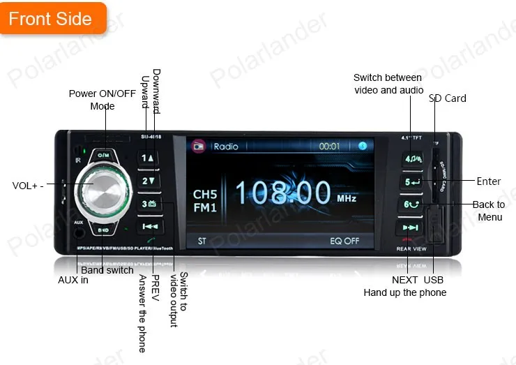 1 din 4 дюймов TFT экран автомобиля Радио Bluetooth 2 0 FM/USB/SD/AUX авто радио Кассетный