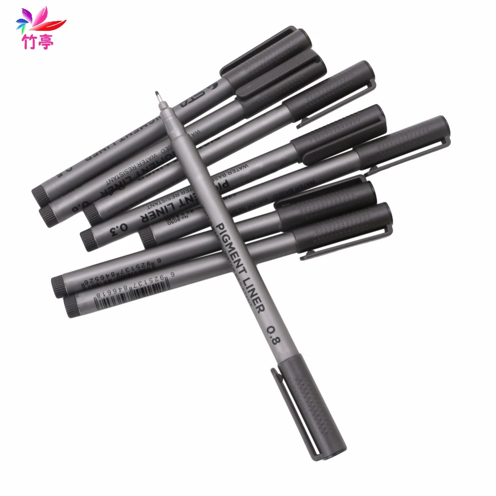 Черная тонкая грань ручка Водонепроницаемый письма маркером эскизов арт