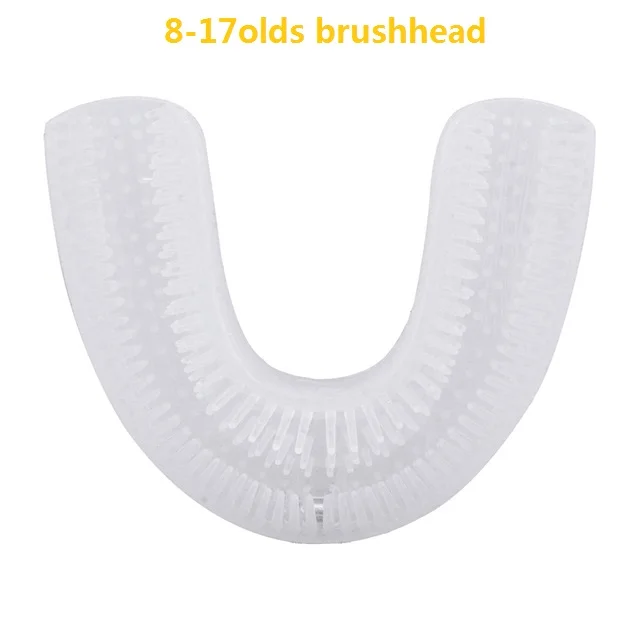 1 brushhead 8-17 old Умная 360 градусов Автоматическая звуковая электрическая зубная щетка для детей и взрослых, u-образный 4 режима, зубная щетка, usb зарядка, отбеливание зубов - Цвет: 1 brushhead 8-17 old