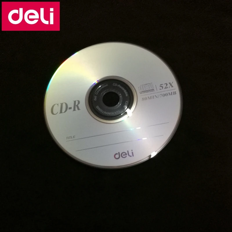 1 шт. Deli 3725 CD R пустые диски записываемые компактные 700 Мб/80 мин/52х диски|compact disc|disc