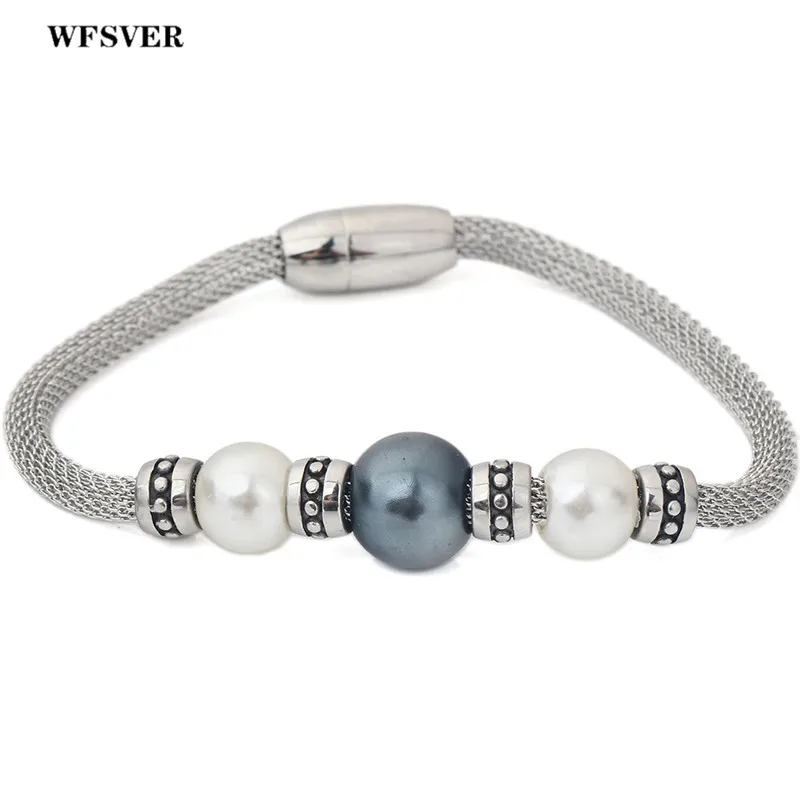 WFSVER новый дизайн Чистая цепь жемчужные бусины браслет для женщин модные