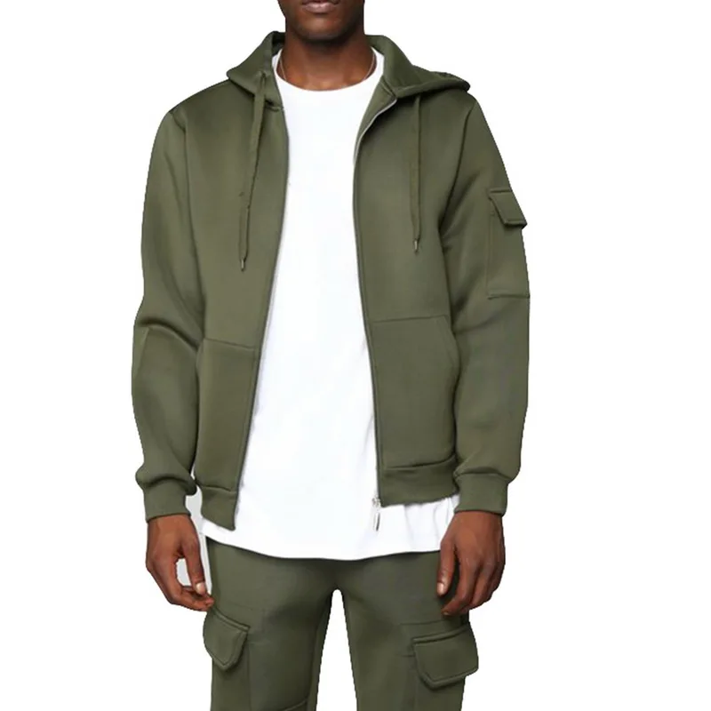 CYSINCOS мужской кардиган с капюшоном и карманами на молнии осенние черные толстовки