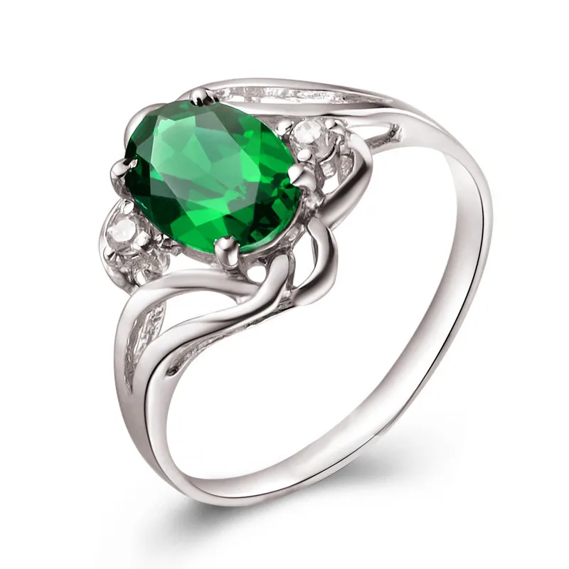 Естественный диопсид кольцо с русским изумрудом из стерлингового серебра 925