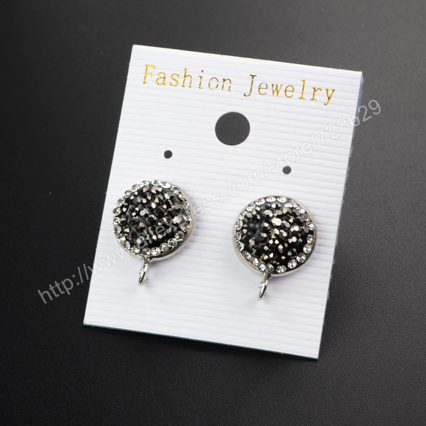 Wholesale14mm Черный Граненый Белый Стразы Micro Diamate Цирконами Мощеные Серьги CZ Мода